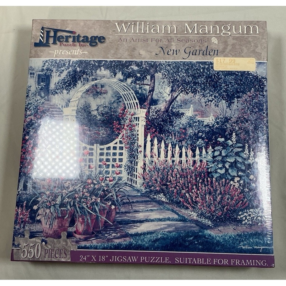 Heritage Puzzle Inc. 550 Piece Puzzle "New Garden" 24x18 Jigsaw William Magnum